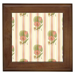 Lotus Flower Waterlily Wallpaper Framed Tiles by Mariart