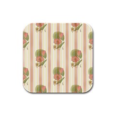 Lotus Flower Waterlily Wallpaper Rubber Square Coaster (4 Pack)  by Mariart