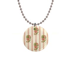 Lotus Flower Waterlily Wallpaper 1  Button Necklace by Mariart