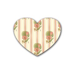 Lotus Flower Waterlily Wallpaper Rubber Coaster (heart)  by Mariart