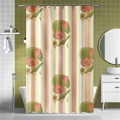 Lotus Flower Waterlily Wallpaper Shower Curtain 48  X 72  (small)  by Mariart