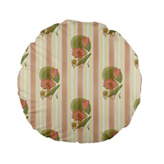 Lotus Flower Waterlily Wallpaper Standard 15  Premium Flano Round Cushions by Mariart