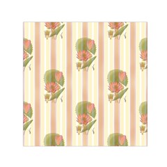 Lotus Flower Waterlily Wallpaper Small Satin Scarf (square) by Mariart