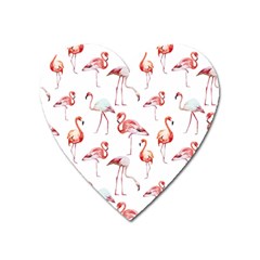 Pink flamingos Heart Magnet