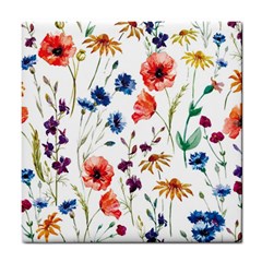 Rainbow flowers Tile Coasters