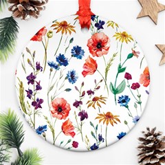 Rainbow flowers Ornament (Round)