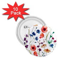 Rainbow flowers 1.75  Buttons (10 pack)