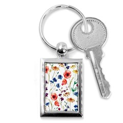 Rainbow flowers Key Chains (Rectangle) 