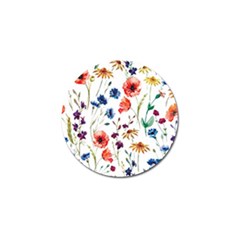 Rainbow flowers Golf Ball Marker