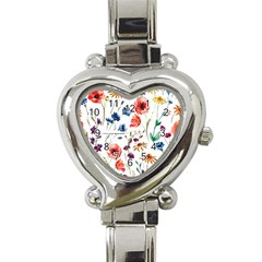 Rainbow flowers Heart Italian Charm Watch