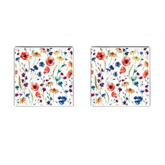 Rainbow flowers Cufflinks (Square)