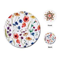 Rainbow flowers Playing Cards (Round)