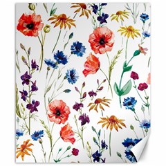 Rainbow flowers Canvas 8  x 10 