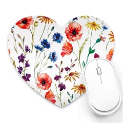 Rainbow flowers Heart Mousepads