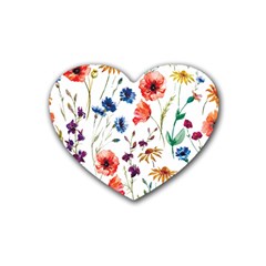 Rainbow flowers Heart Coaster (4 pack) 