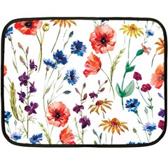 Rainbow flowers Fleece Blanket (Mini)