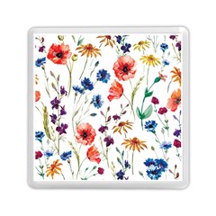 Rainbow flowers Memory Card Reader (Square)