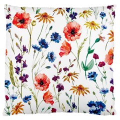 Rainbow flowers Large Flano Cushion Case (One Side)