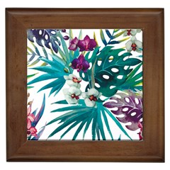 Monstera flowers Framed Tiles