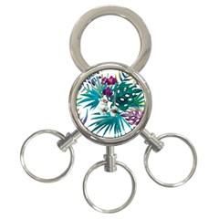 Monstera flowers 3-Ring Key Chains