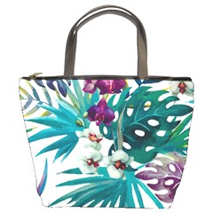 Monstera flowers Bucket Bag