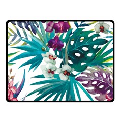 Monstera flowers Double Sided Fleece Blanket (Small) 