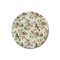 Vintage Roses Rubber Round Coaster (4 Pack)  by retrotoomoderndesigns