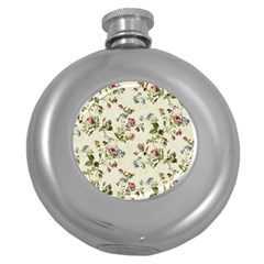 Vintage Roses Round Hip Flask (5 Oz) by retrotoomoderndesigns