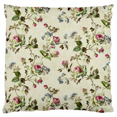 Vintage Roses Large Cushion Case (one Side) by retrotoomoderndesigns