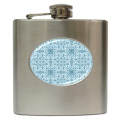 Ornamental Blue Hip Flask (6 Oz)