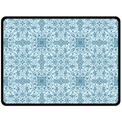 Ornamental Blue Fleece Blanket (large)  by snowwhitegirl