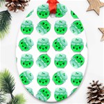 Kawaii Lime Jam Jar Pattern Ornament (Oval) Front