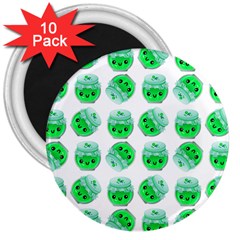 Kawaii Lime Jam Jar Pattern 3  Magnets (10 Pack)  by snowwhitegirl