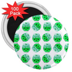 Kawaii Lime Jam Jar Pattern 3  Magnets (100 Pack) by snowwhitegirl