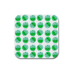 Kawaii Lime Jam Jar Pattern Rubber Square Coaster (4 Pack)  by snowwhitegirl