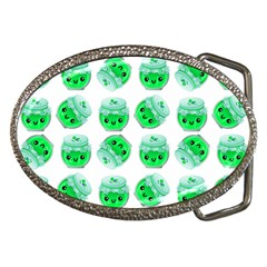 Kawaii Lime Jam Jar Pattern Belt Buckles by snowwhitegirl