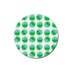 Kawaii Lime Jam Jar Pattern Rubber Round Coaster (4 Pack)  by snowwhitegirl