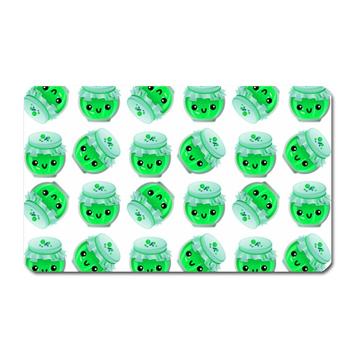 Kawaii Lime Jam Jar Pattern Magnet (Rectangular)