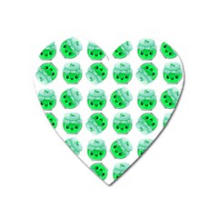 Kawaii Lime Jam Jar Pattern Heart Magnet by snowwhitegirl