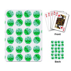 Kawaii Lime Jam Jar Pattern Playing Cards Single Design by snowwhitegirl