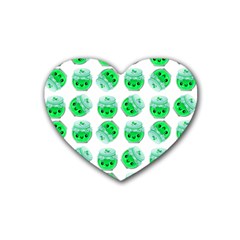 Kawaii Lime Jam Jar Pattern Heart Coaster (4 Pack)  by snowwhitegirl