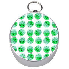 Kawaii Lime Jam Jar Pattern Silver Compasses by snowwhitegirl