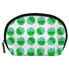 Kawaii Lime Jam Jar Pattern Accessory Pouch (large) by snowwhitegirl