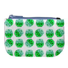 Kawaii Lime Jam Jar Pattern Large Coin Purse by snowwhitegirl