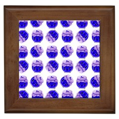 Kawaii Blueberry Jam Jar Pattern Framed Tiles