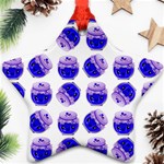 Kawaii Blueberry Jam Jar Pattern Ornament (Star) Front