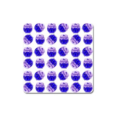 Kawaii Blueberry Jam Jar Pattern Square Magnet by snowwhitegirl