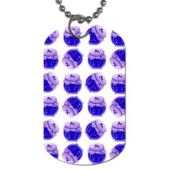 Kawaii Blueberry Jam Jar Pattern Dog Tag (One Side)