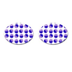 Kawaii Blueberry Jam Jar Pattern Cufflinks (Oval)