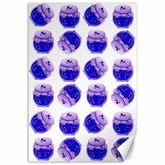 Kawaii Blueberry Jam Jar Pattern Canvas 12  X 18  by snowwhitegirl